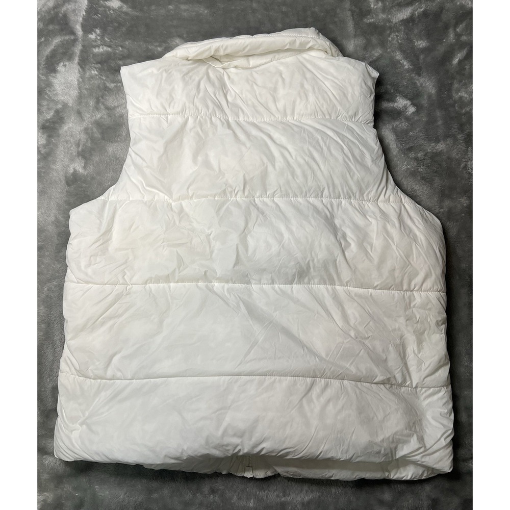 dip Women's White Insulated Puffer Vest Full Zip Collared Sleeveless M - Picture 7 of 16